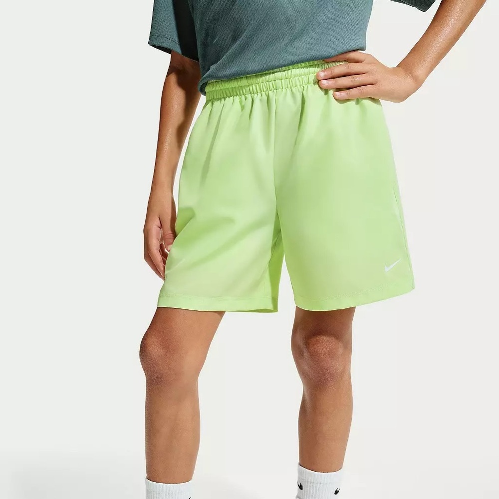 Nike Kids' Boys Dri-FIT Multi Woven Shorts~Large~NWT~Light Liquid Lime/White~$25